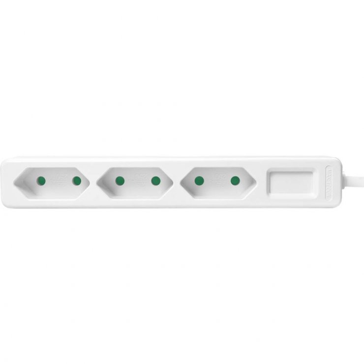 Imagine Prelungitor slim cu 3 prize euro 1.5m Alb, Logilink LPS229