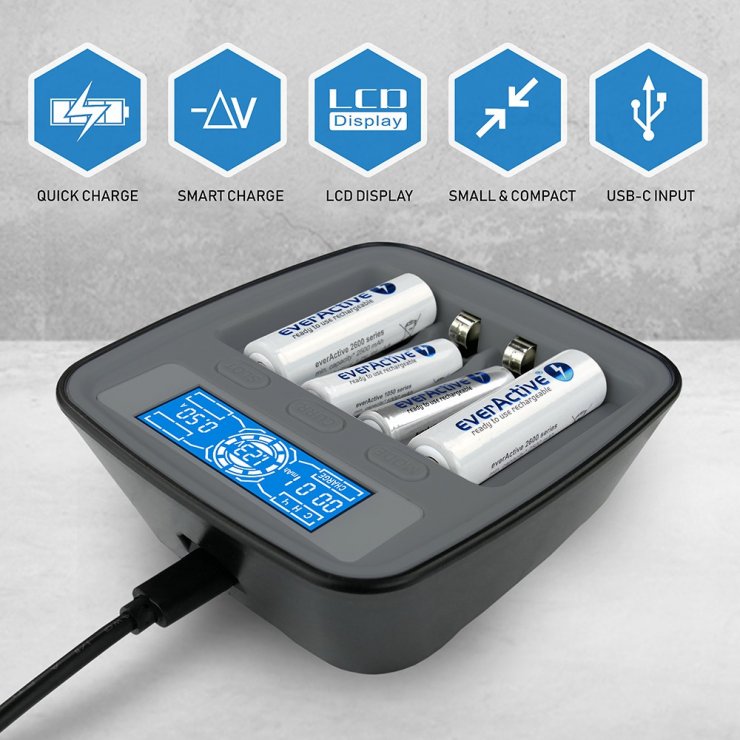 Imagine Incarcator acumulatori 4 x AA/AAA professional USB-C Ni-MH, NC-1000M