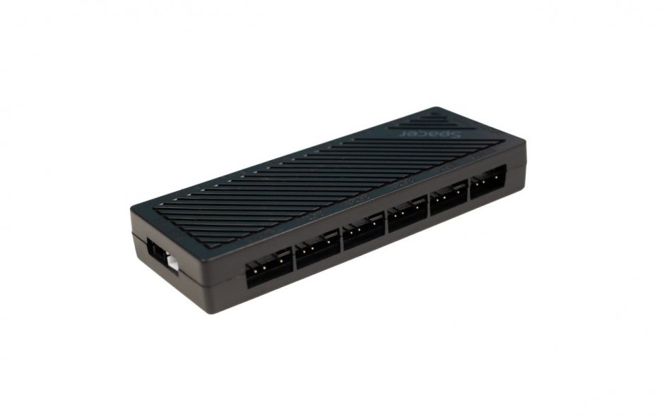 Imagine HUB pentru 6 ventilatoare ARGB magnetic Negru, Spacer SPFC-ARGB-BK-6F