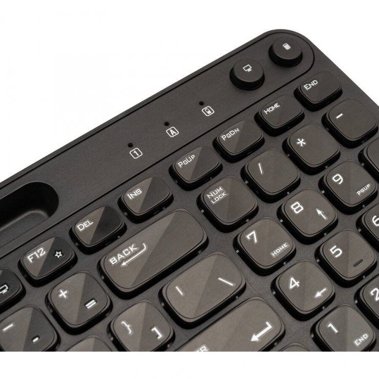 Imagine Tastatura wireless low profile keycap/ suport telefon Negru, Spacer SPKB-WS-04