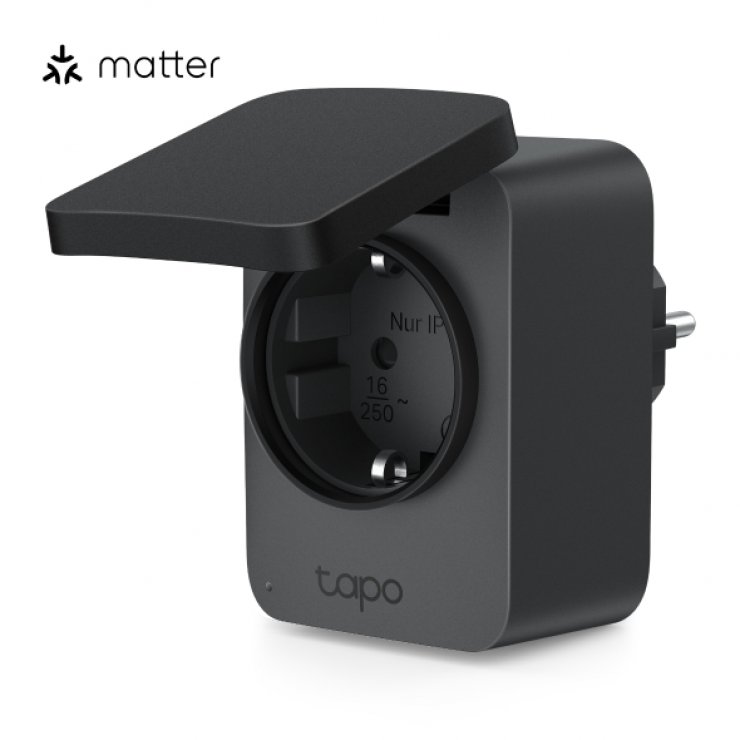 Imagine Priza inteligenta Wifi Exterior Negru, TP-LINK Tapo P410M