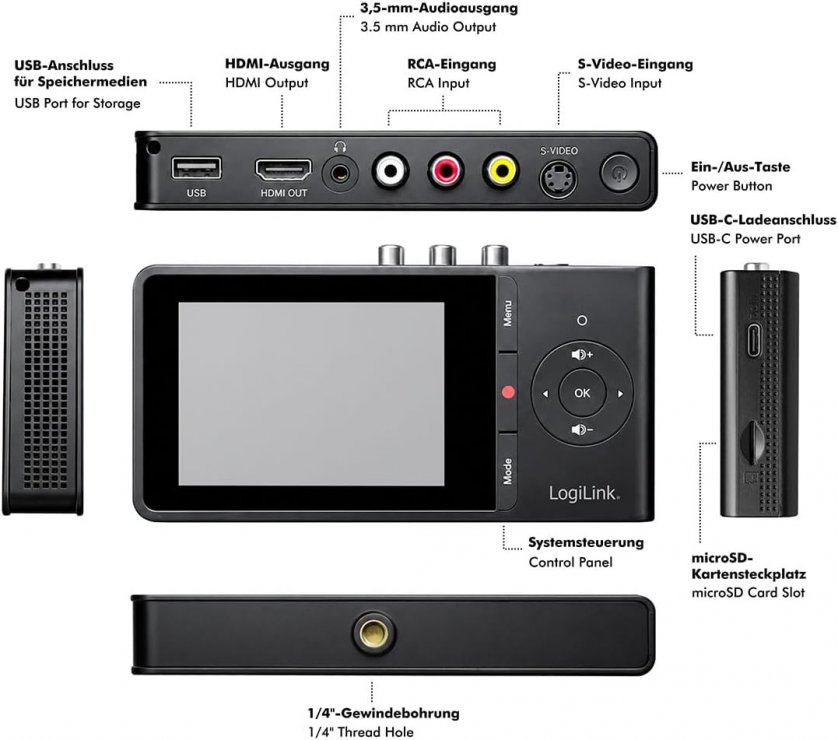 Imagine Video converter & recorder HDMI 720p + slot USB/microSD portabil, Logilink UA0472