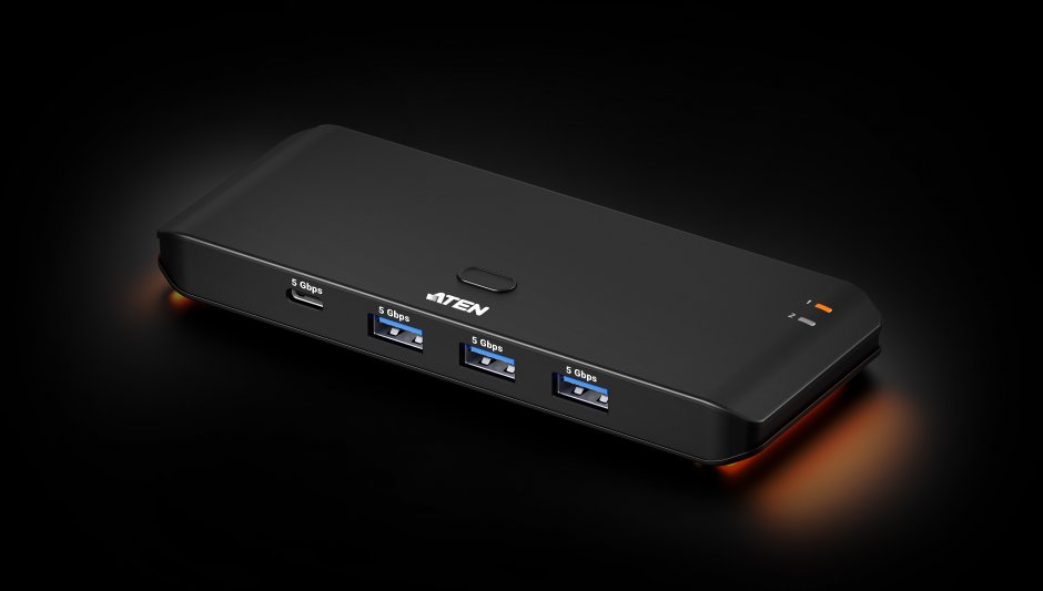 Imagine Sharing switch 2 x 4 USB 3.2 Gen1 cu alimentare USB-C, ATEN US4324