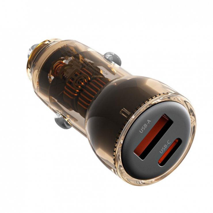 Imagine Incarcator auto USB-A + USB-C 60W Maro, XO CC60