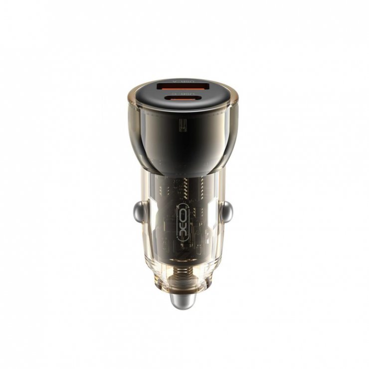 Imagine Incarcator auto USB-A + USB-C 60W Maro, XO CC60