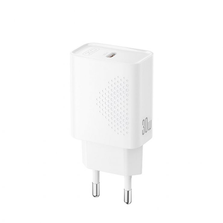 Imagine Incarcator priza USB type C 30W + Cablu C-C Alb, XO L162