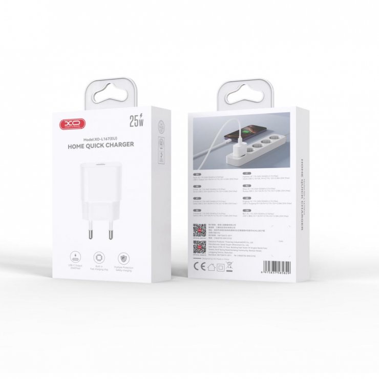 Imagine Incarcator priza USB type C 25W Alb, XO L167