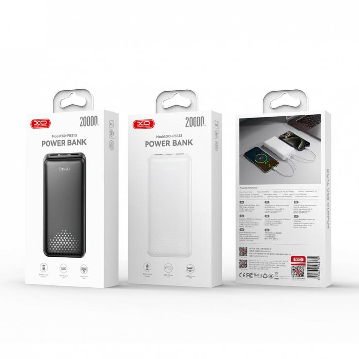 Imagine Power bank 20000 mAh Negru, XO PB313