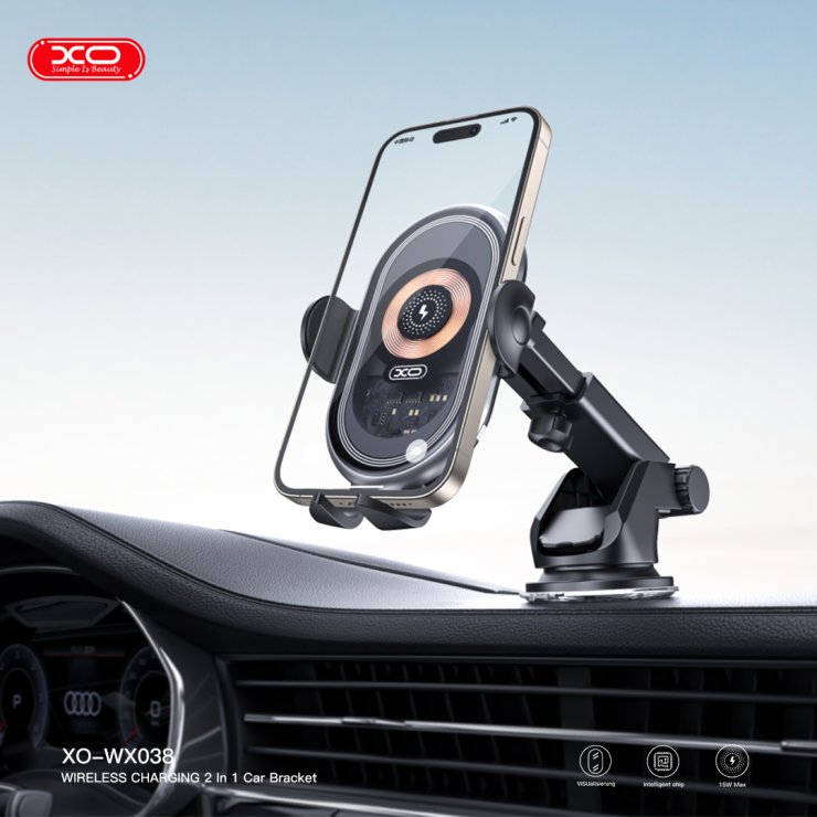 Imagine Suport auto wireless pentru smartphone 15W, XO WX038