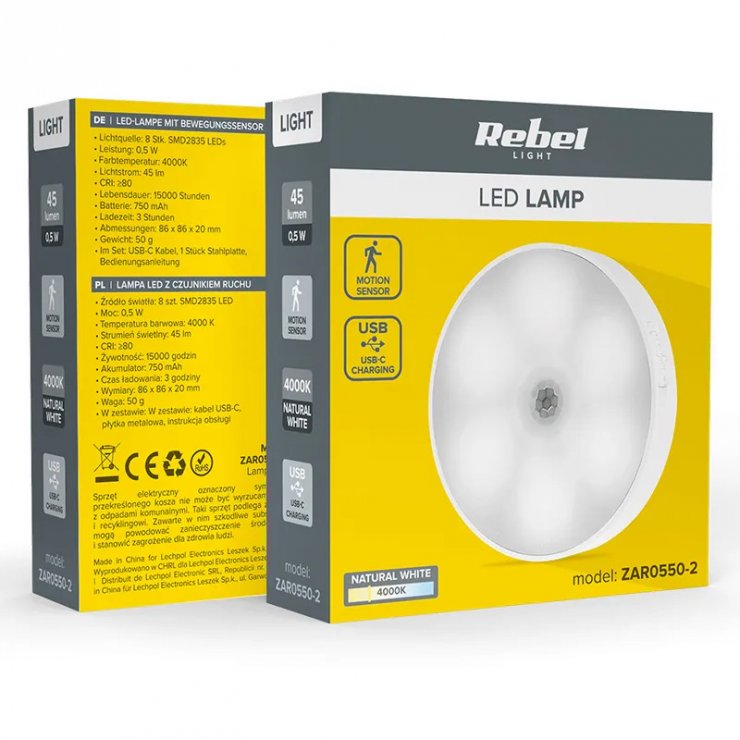 Imagine Lampa LED cu senzor de miscare, ZAR0550-2