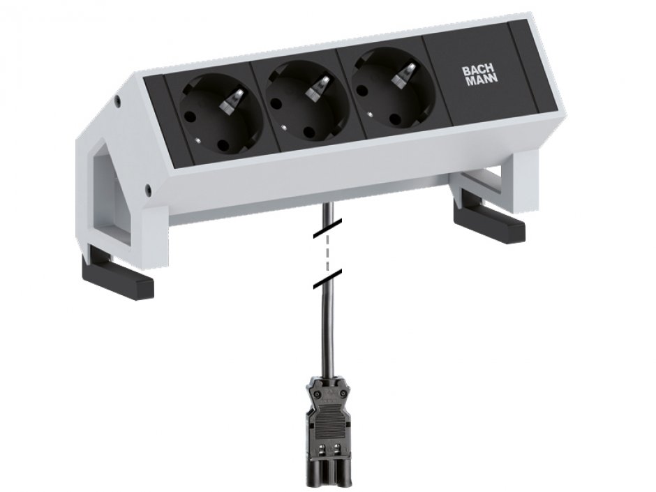 Imagine Priza birou 3 x Schuko la GTS18 + cablu 1.5m, Bachmann 902.300