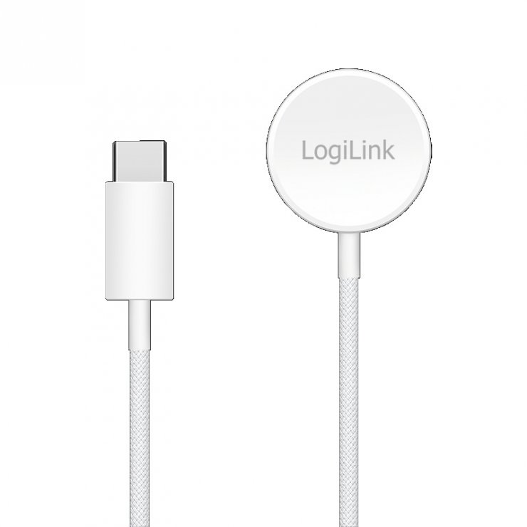 Imagine Cablu de incarcare USB type C pentru Smartwatch Apple Watch 0-10/SE series/Ultra 1/2/3 1m Alb, Logilink PA0379