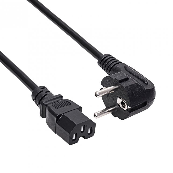 Imagine Cablu alimentare Schuko la IEC C15 CU 1.8m Negru, Akyga AK-UP-08