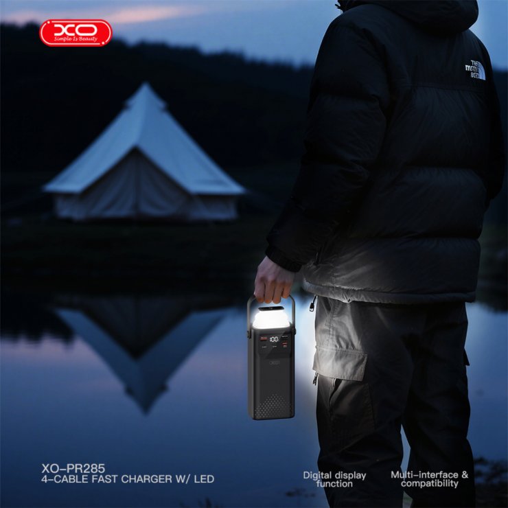 Imagine Power bank 30000 mAh 22.5W + lanterna Negru, XO PR285