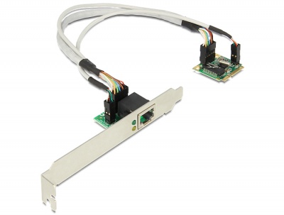 Imagine MiniPCIe I/O PCIe half size la un port Gigabit LAN, Delock 95239