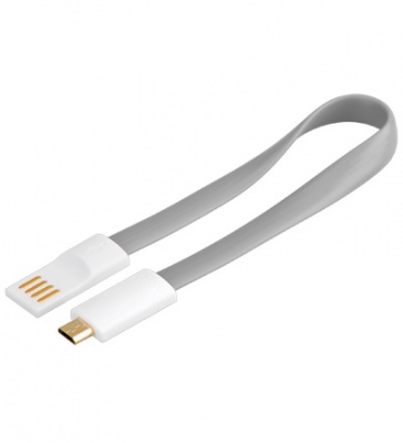 Imagine Cablu USB 2.0 la micro USB-B cu magnet, 0.2m Gri