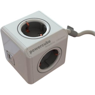 Imagine Prelungitor PowerCube sub forma de cub 4 prize Schuko + 2 x USB 1.5m, ALLOCACOC
