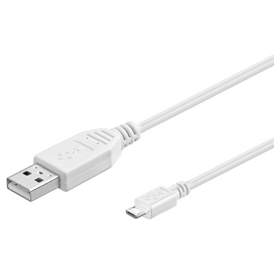 Imagine Cablu USB 2.0 la micro USB-B 0.5m Alb, ku2m05fw