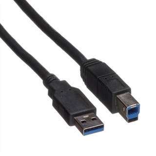 Cablu USB 3.0 tip A la tip B 0.8m T-T Negru, Roline 11.02.8869