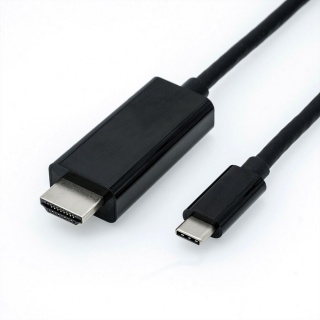 Cablu USB tip C la HDMI 4K@60 Hz T-T 2m Negru, Roline 11.04.5841