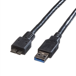 Cablu USB 3.0-A la micro USB-B T-T 0.8m Negru, Roline 11.02.8873