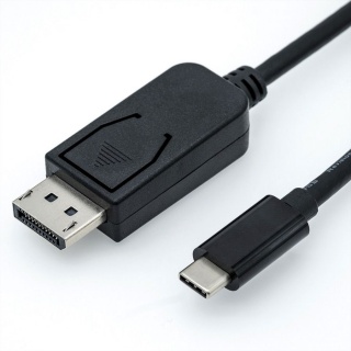 Cablu USB tip C la Displayport v1.2 4K @ 60Hz T-T 2m Negru, Roline 11.04.5846