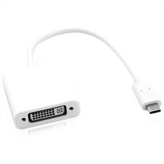 Adaptor USB tip C la DVI-D 24+1 pini T-M 10cm, Roline 12.03.3205
