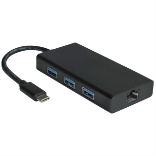 Hub USB 3.1 tip C la 3 x USB-A + port LAN Gigabit, Value 12.99.1109