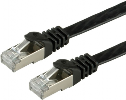 Cablu de retea FTP cat. 6 3m Flat Negru, Value 21.99.0973