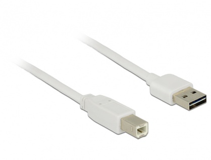 Cablu EASY-USB 2.0 tip A la USB-B T-T 5m Alb, Delock 85155