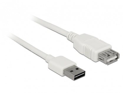 Cablu prelungitor EASY-USB 2.0 tip A T-M 5m Alb, Delock 85202