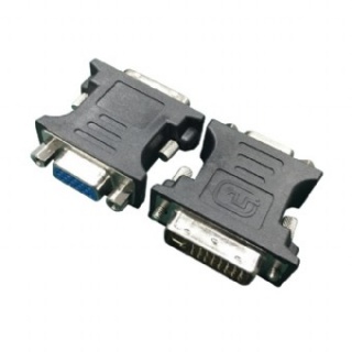 Adaptor DVI-I Dual Link 24+5 pini la VGA T-M Negru, Gembird A-DVI-VGA-BK