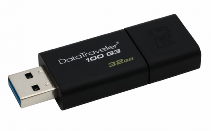 Stick USB 3.0 32GB DataTraveler Negru, Kingston DT100G3/32GB