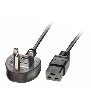 Cablu de alimentare UK 3 pini la IEC C19 2m Negru, Lindy L30459