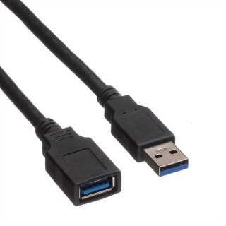 Cablu prelungitor USB 3.0 T-M 0.8m Negru, Roline 11.02.8977
