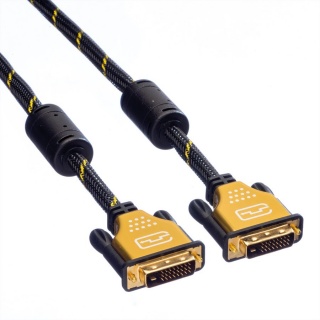 Cablu DVI-D Dual link 24+1 pini GOLD T-T 1m, Roline 11.04.5511