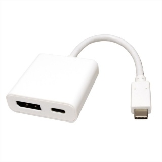 Adaptor USB-C la Displayport v1.2 + 1 x USB-C PD (Power Delivery) T-M, Roline 12.03.3221 