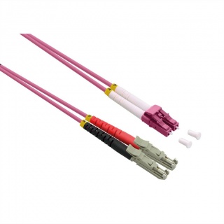 Cablu fibra optica Duplex  LSH - LC, UPC Polish OM4 violet LSOH 2m, Roline 21.15.9472