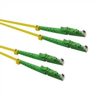 Cablu fibra optica duplex LSH - LSH, APC ground, LSOH, Galben 0.5m, Roline 21.15.9500