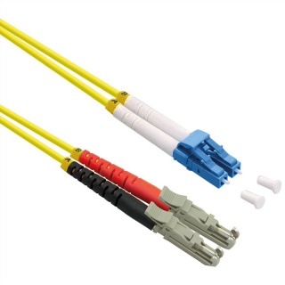 Cablu fibra optica duplex LSH APC - LC UPC, LSOH, Galben 1m, Roline 21.15.9511