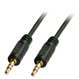 Cablu audio jack stereo 3.5mm T-T negru 20m Premium, Lindy L35648