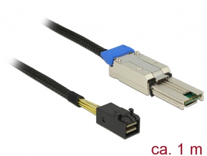  Cablu Mini SAS HD SFF-8088 la Mini SAS HD SFF-8643 1m, Delock 83620