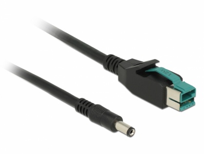Cablu PoweredUSB 12 V la DC 5.5 x 2.1 mm 2m pentru POS/terminale, Delock 85498