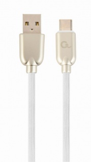 Cablu USB 2.0 la USB-C Premium 1m Alb, Gembird CC-USB2R-AMCM-1M-W
