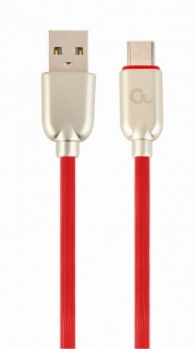 Cablu USB 2.0 la USB-C Premium 2m Rosu, Gembird CC-USB2R-AMCM-2M-R