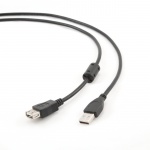 Cablu prelungitor USB 2.0 T-M ferita 4.5m, Gembird CCF-USB2-AMAF-15