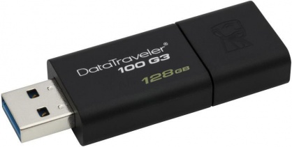 Stick USB 3.0 128GB DataTraveler Negru, Kingston DT100G3/128GB