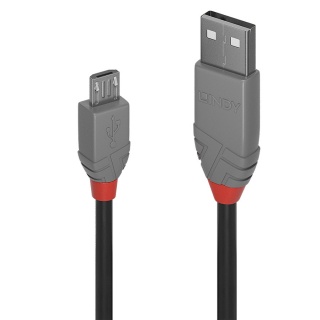 Cablu USB 2.0 la micro USB-B 3m T-T Anthra Line, Lindy L36734