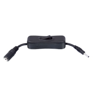 Cablu prelungitor alimentare DC 0.70mm x 2.5mm  0.15m cu buton ON/OFF,  Lindy L70210