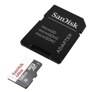Card de memorie microSDXC 128GB clasa 10 + adaptor SD, Sandisk Ultra